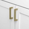 Gliderite Hardware 3-3/4 in. Center to Center Solid Square Bar Pull Satin Gold 21683-96-SG-1